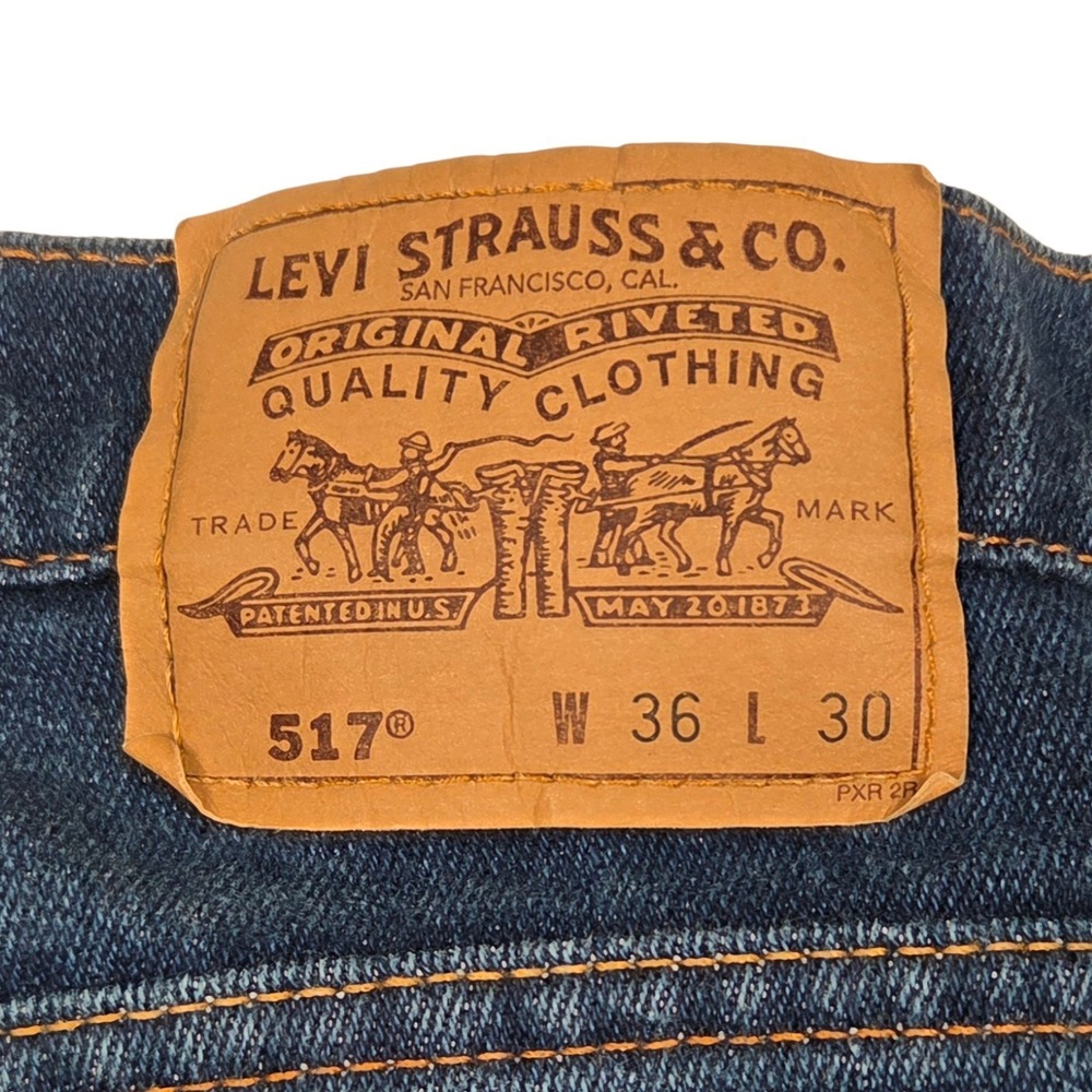 Vintage 80s Levi's 517 Orange Tab Jeans Mens 36x30 (Fits 34×25) Bootcut Made USA - Picture 4 of 14